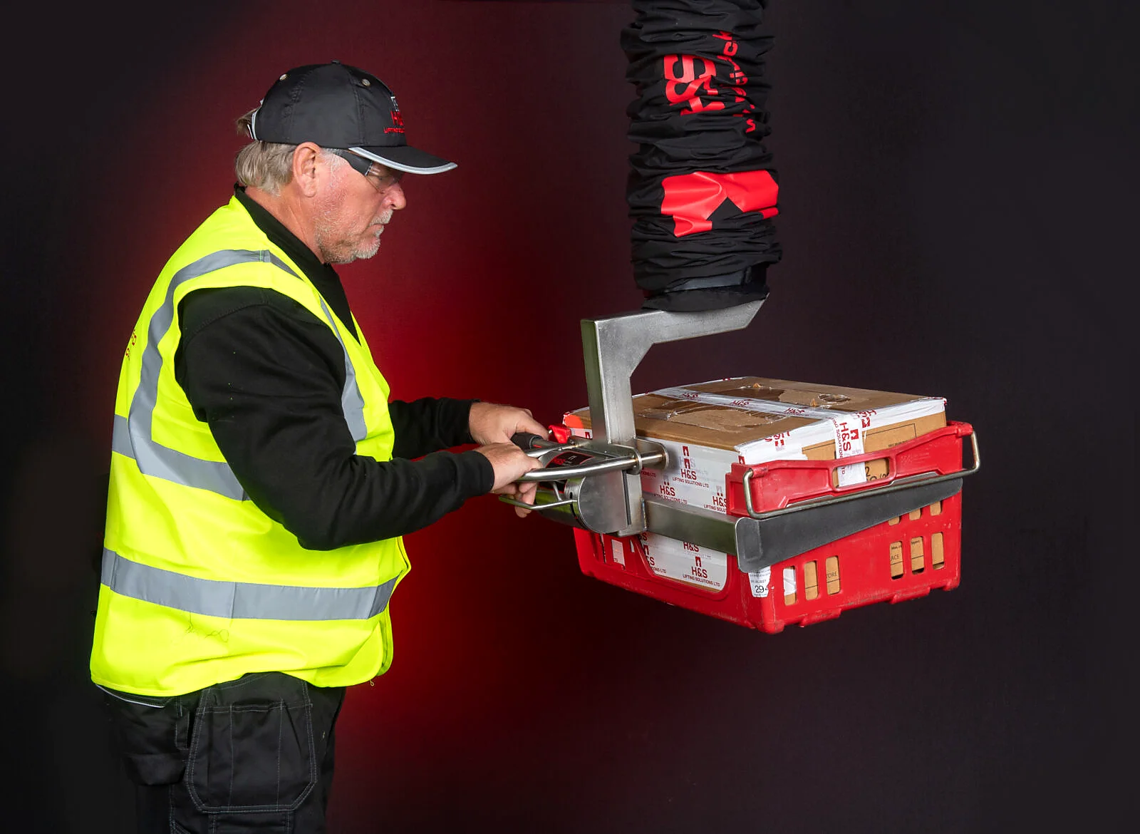 Vacuum lifting equipment used for product handling.